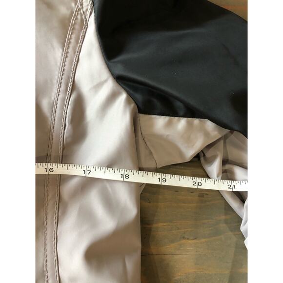 Laundry by Shelli Segal hooded trench coat black/light taupe women's size M - Picture 11 of 11